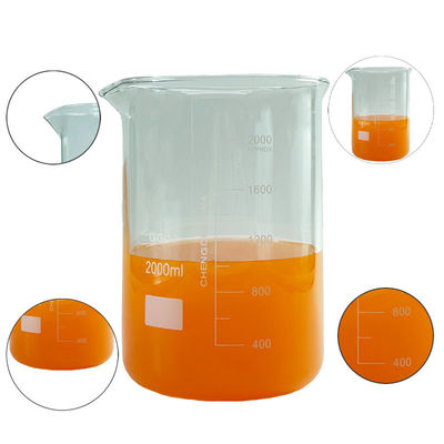 Glass Measuring Laboratory Beaker 2000ml Customizable Reagent Media Bottle