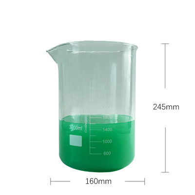 Glass Measuring Laboratory Beaker 3000ml Customizable Reagent Media Bottle