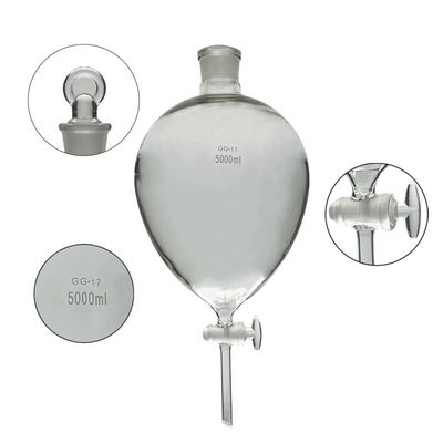 Glass Pear Shaped Separatory Laboratory 5000ml Funnels Namco Separating Funnel